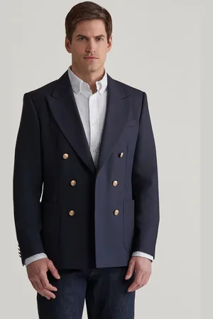 GANT SAKO SLIM DB HOPSACK CLUB BLAZER EVENING BLUE