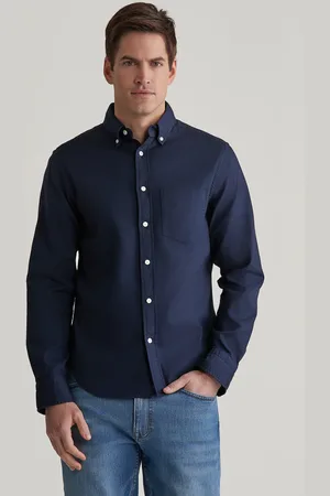 GANT KOŠILE REG GMNT DYED WAFFLE SHIRT EVENING BLUE