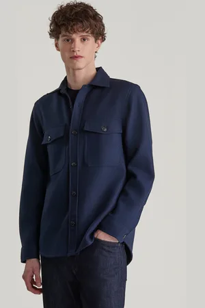 GANT KOŠILE WOOL BLEND OVERSHIRT EVENING BLUE