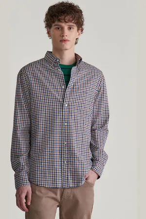 GANT KOŠILE REG LIGHT TWILL GINGHAM SHIRT CACAO