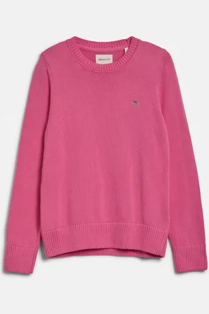 GANT SVETR CLASSIC COTTON C-NECK CANDY PINK