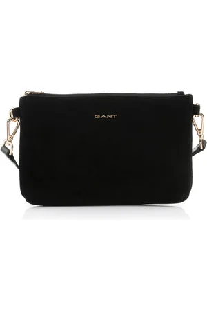 GANT KABELKA SUEDE SHOULDER BAG BLACK