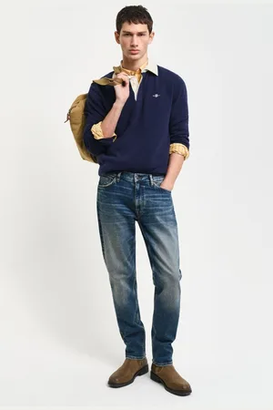 GANT DŽÍNY SLIM VINTAGE WASH JEANS MID BLUE VINTAGE