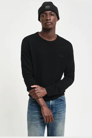 GANT SVETR EXTRAFINE MERINO WOOL C-NECK BLACK