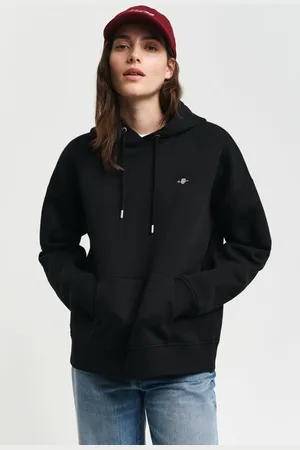 GANT MIKINA SHIELD HOODIE BLACK