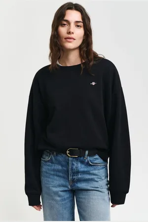 GANT MIKINA SHIELD C-NECK SWEAT BLACK