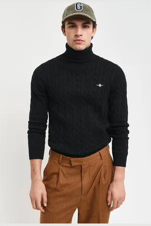 GANT ROLÁK COTTON CABLE TURTLE NECK BLACK