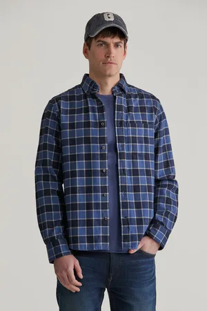 GANT KOŠILE REG HERRINGBONE CHECK SHIRT EVENING BLUE