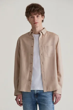 GANT KOŠILE REG HERRINGBONE FLANNEL SHIRT CARAMEL BEIGE
