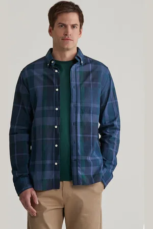 GANT KOŠILE REG GMNT DYED CHECK SHIRT DUSTY NAVY