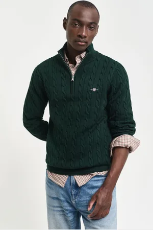 GANT SVETR COTTON CABLE HZ CREAM