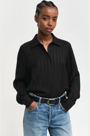 GANT KOŠILE REG SATIN STRIPED SHIRT BLACK