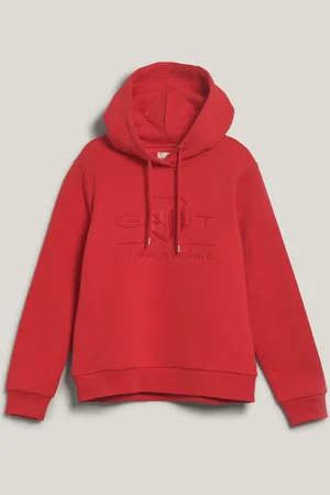 GANT MIKINA REG TONAL SHIELD HOODIE BRIGHT RED