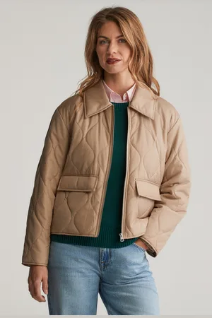 GANT BUNDA QUILTED COLLARED JACKET DARK KHAKI