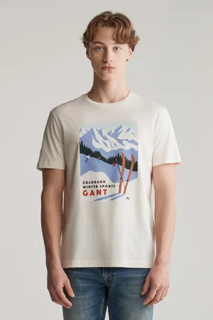 GANT TRIČKO SEASONAL GRAPHIC T-SHIRT CREAM