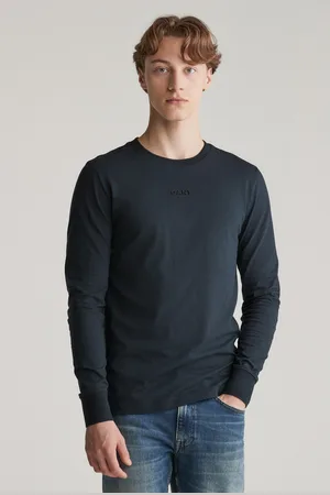 GANT TRIČKO SLIM 3D LOGO LS TSHIRT BLACK