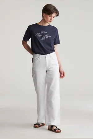 GANT DŽÍNY REL STRAIGHT WHITE JEANS EGGSHELL