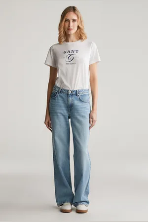 GANT DŽÍNY REL STRAIGHT JEANS SEMI LIGHT BLUE BROKEN IN