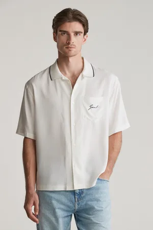 GANT KOŠILE REL VISCOSE SS SHIRT EGGSHELL