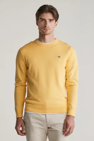 GANT SVETR CLASSIC COTTON C-NECK BANANA YELLOW