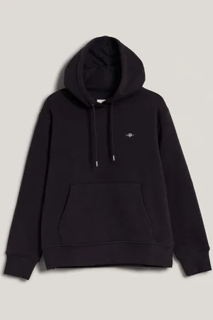 GANT MIKINA SHIELD HOODIE BLACK