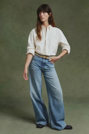GANT DŽÍNY WIDE LEG JEANS MID BLUE VINTAGE