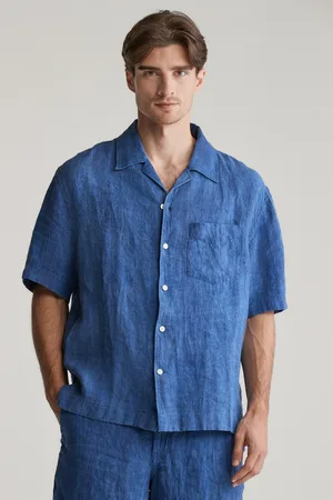 GANT KOŠILE REL LINEN RESORT SHIRT RICH BLUE