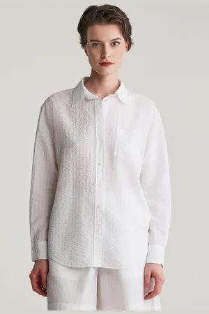 GANT KOŠILE REL TONAL STRIPED SEERSUCKER SHIRT WHITE