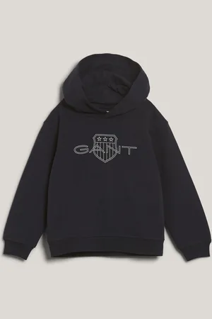GANT MIKINA RELAXED CONTRAST SHIELD HOODIE EVENING BLUE