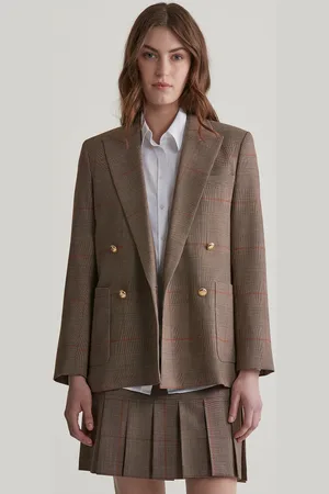 GANT SAKO REG CHECKED CLUB BLAZER CUMIN BEIGE