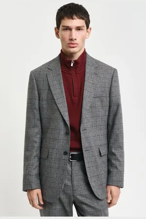 GANT SAKO SLIM CHECK SUIT BLAZER GRAPHITE
