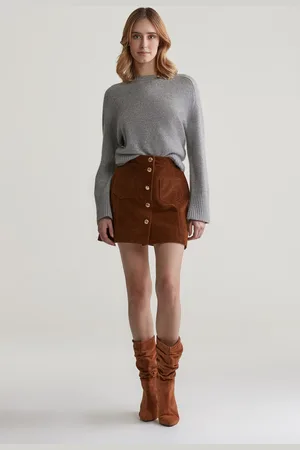 GANT SUKNĚ CORD MINI SKIRT CACAO