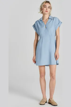 GANT ŠATY REL POPOVER SS DRESS DOVE BLUE
