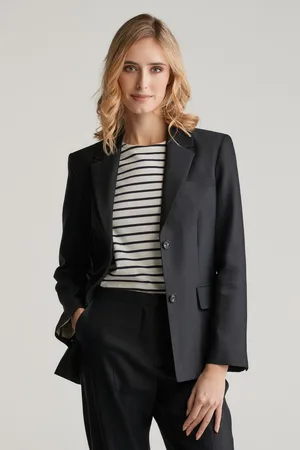 GANT BLEJZR SLIM STRETCH LINEN BLAZER BLACK