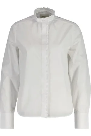 GANT KOŠILE REG SOLID FRILL DETAIL SHIRT WHITE