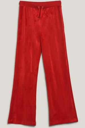 GANT TEPLÁKY STRAIGHT LEG VELOUR PANTS RUBY RED