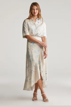 GANT SUKNĚ FLORAL PRINT WRAP FRILL SKIRT PUTTY