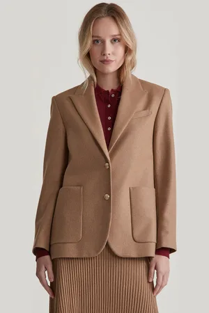 GANT SAKO REG FLANNEL CLUB BLAZER WARM KHAKI