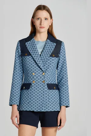 GANT SAKO SLIM MONOGRAM JACQUARD BLAZER SALTY SEA