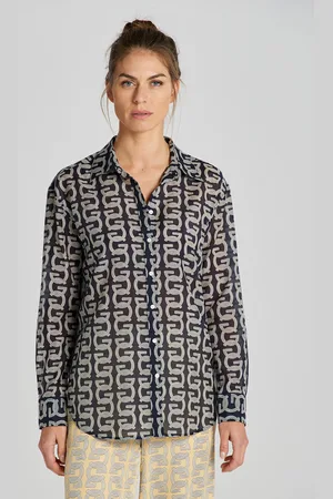 GANT KOŠILE REL G PATTERN COT SILK SHIRT EVENING BLUE