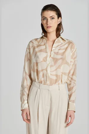 GANT KOŠILE REL PALM PRINT COT SILK SHIRT DRY SAND