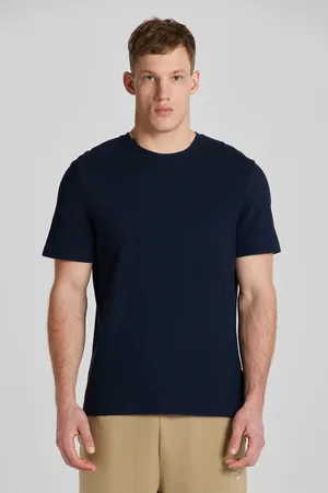 GANT TRIČKO TEXTURED SS T-SHIRT EVENING BLUE