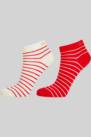 GANT PONOŽKY BRETON STRIPE ANKLE SOCKS 2-PACK BRIGHT RED