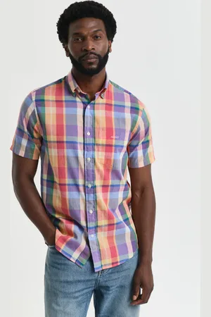 GANT KOŠILE REG INDIAN MADRAS SS SHIRT PEACHY ORANGE