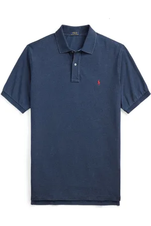 Ralph Lauren Velké Velikosti Polo tričko v sepraném denimovém vzhledu