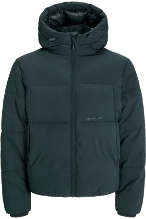 JACK & JONES Velké Velikosti Bunda v nadýchaném vzhledu s kapucí a nápisem značky