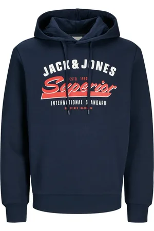 JACK & JONES Velké Velikosti Mikina s kapucí a velkým potiskem značky