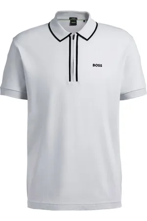HUGO BOSS Velké Velikosti Strečové polo tričko na zip a s emblémem loga