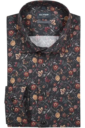 Olymp Velké Velikosti Košile Luxor, modern fit, s květinovým celoplošným potiskem