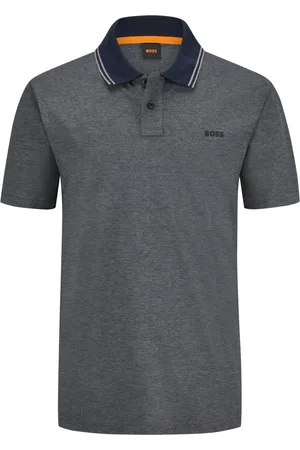 HUGO BOSS Velké Velikosti Piké polo tričko s kontrastním límcem a pogumovaným potiskem loga